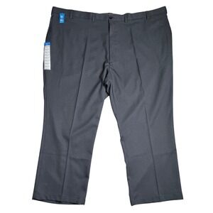 NWT Haggar Cool 18 Pro Classic Fit Stretch Charcoal Mens Pants 56x30